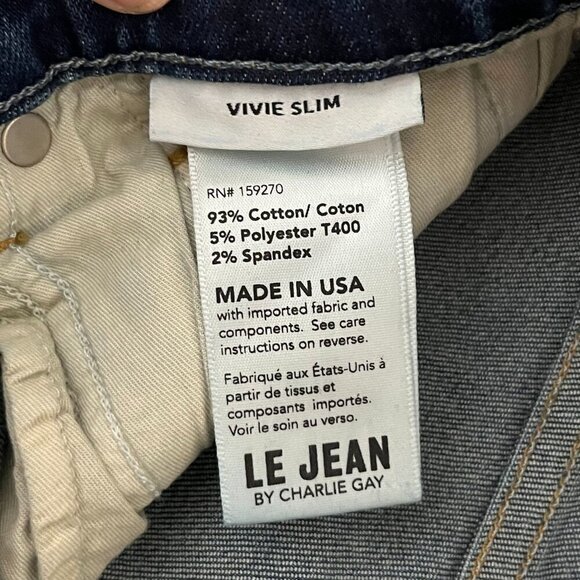 Le Jean Vivi Slim Cora Destructed Blue Jeans Size‎ 26 - Picture 9 of 10